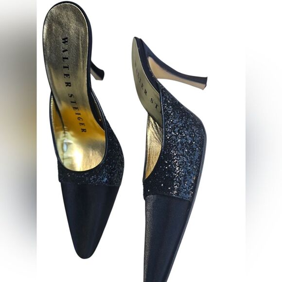 Walter Steiger Black and Gold Mules - Picture 8 of 14